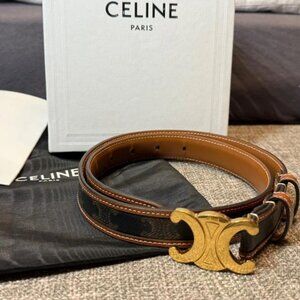 Celine Triomphe Canvas Belt 25mm - New with Box